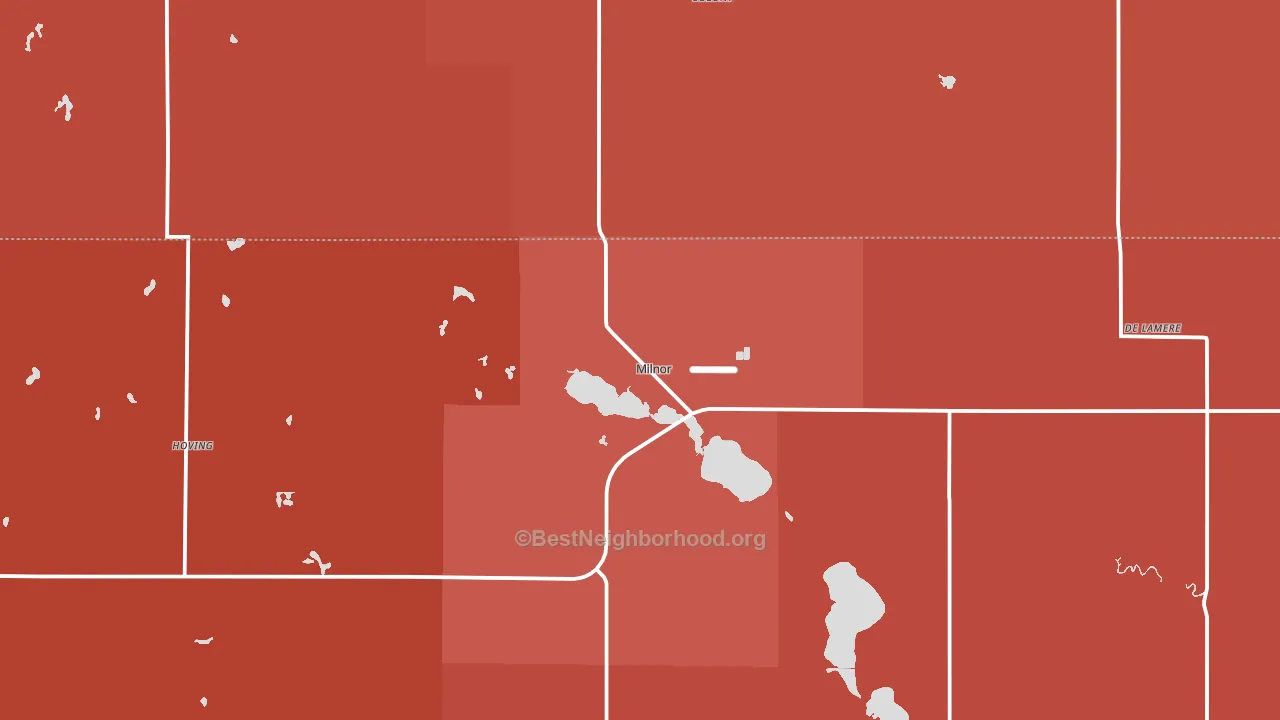 Milnor, ND block-group political-lean map