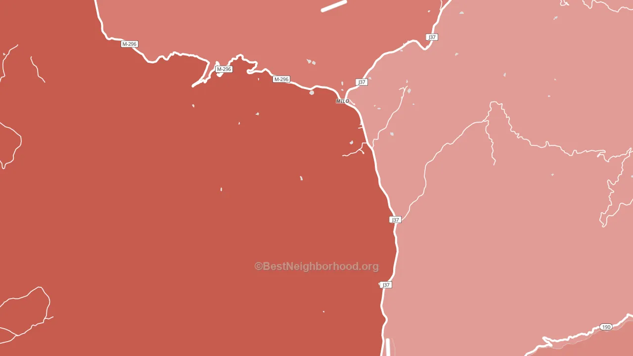 Milo, CA block-group political-lean map