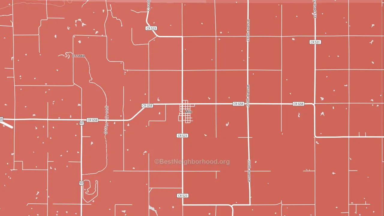 Milo, IA block-group political-lean map