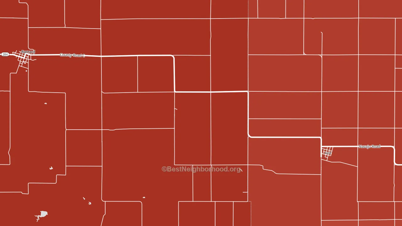 Milo, KS block-group political-lean map