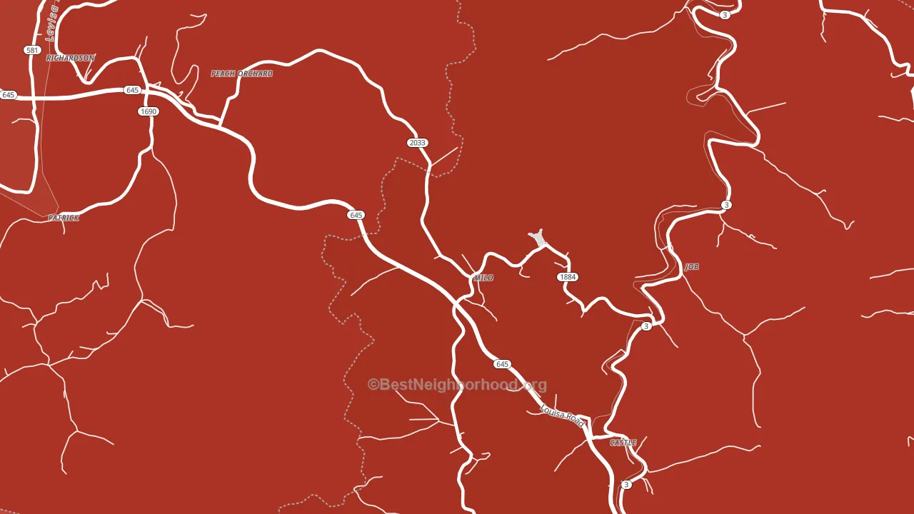 Milo, KY block-group political-lean map