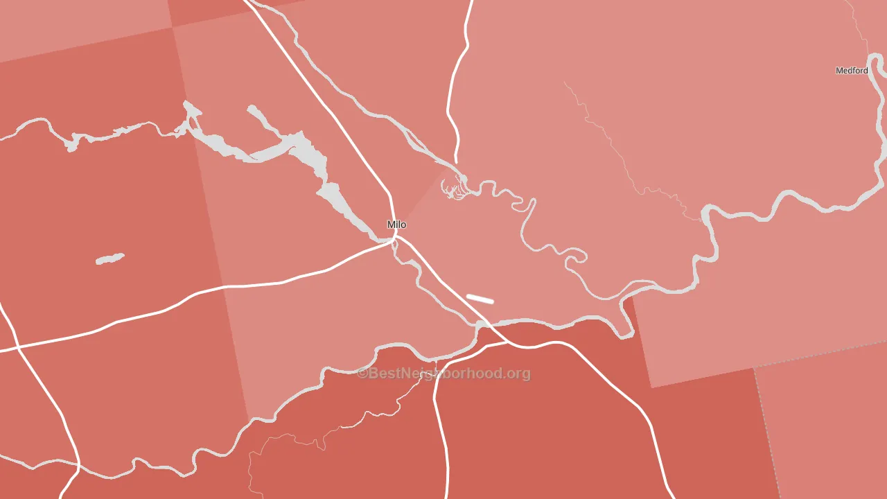 Milo, ME block-group political-lean map