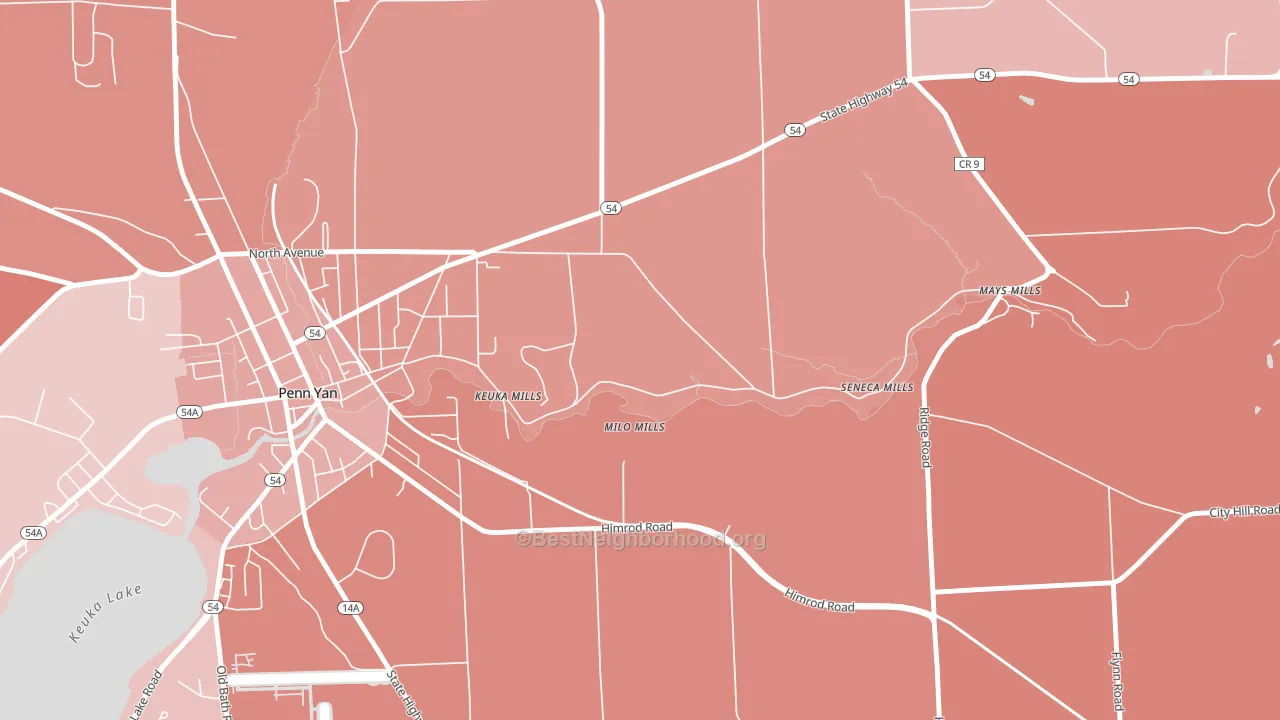 Milo Mills, NY block-group political-lean map