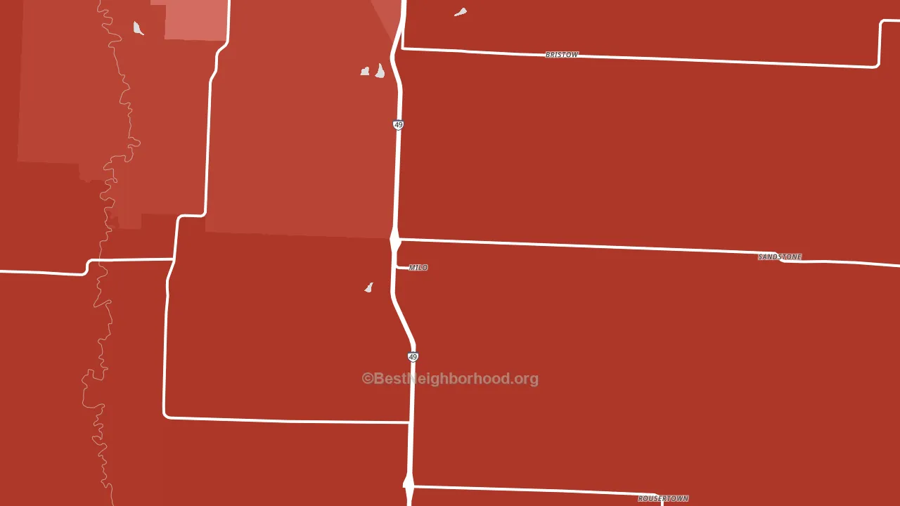 Milo, MO block-group political-lean map
