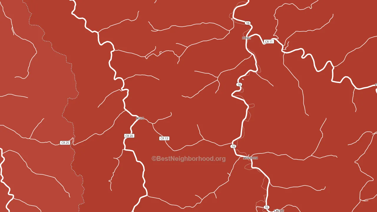 Milo, WV block-group political-lean map