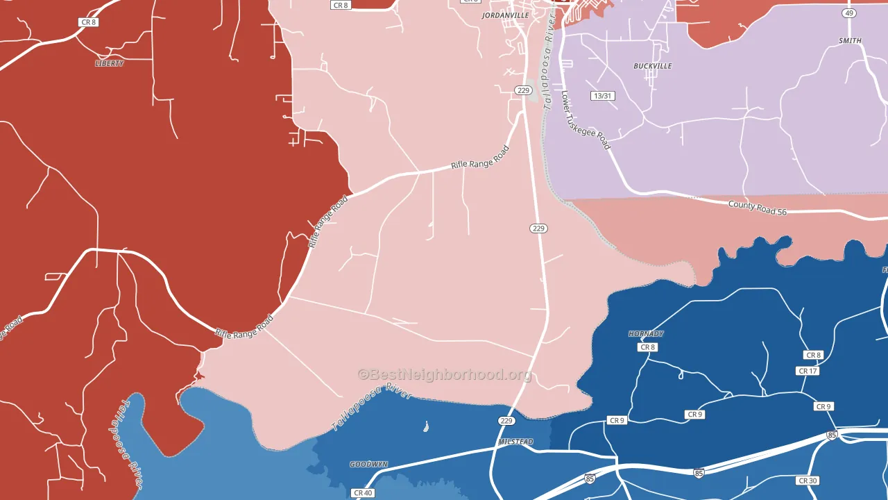 Milstead, AL block-group political-lean map