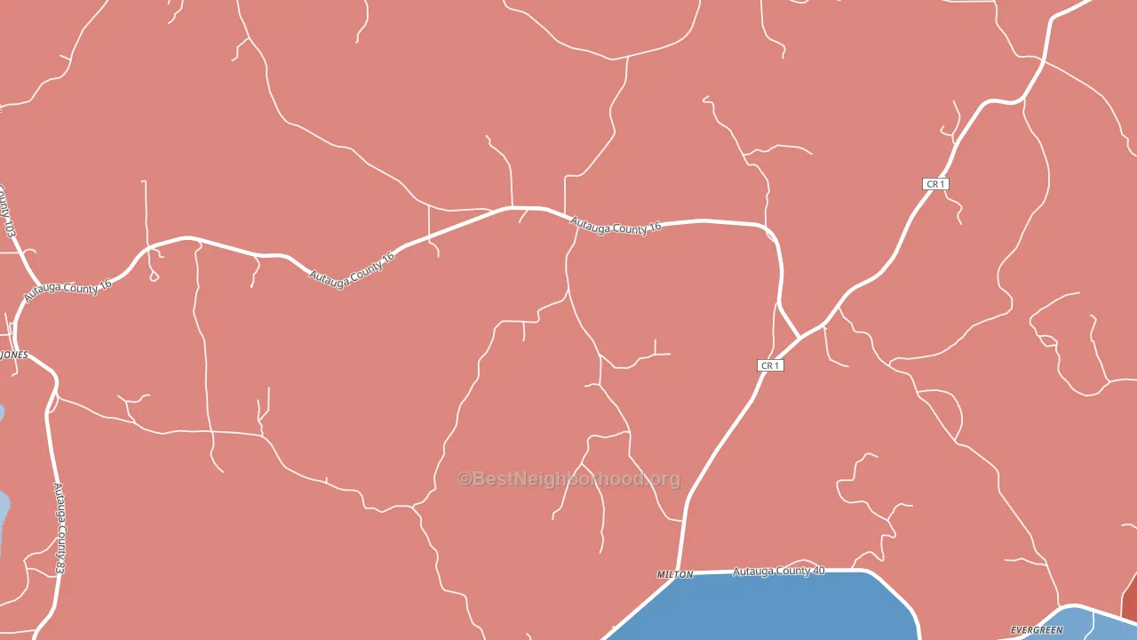 Milton, AL block-group political-lean map