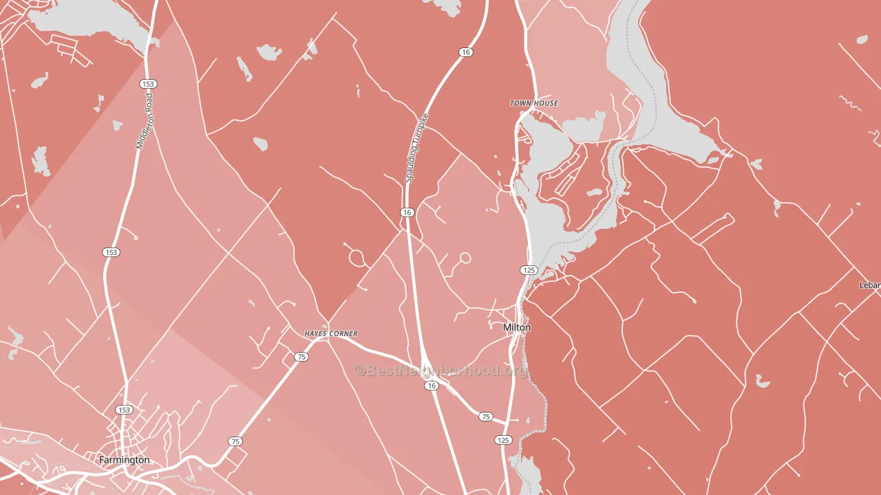 Milton, NH block-group political-lean map