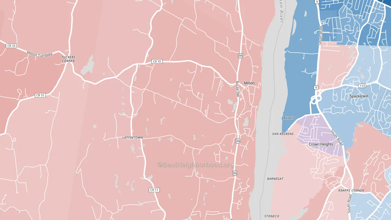 Milton, NY block-group political-lean map