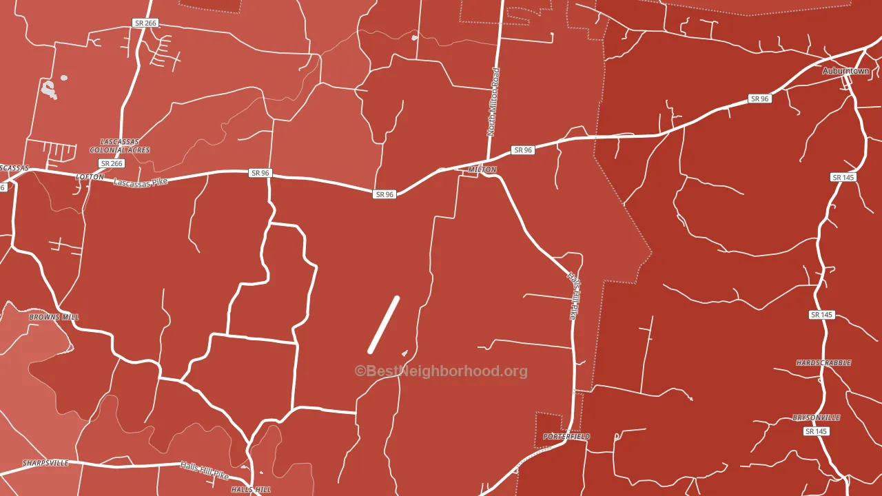 Milton, TN block-group political-lean map