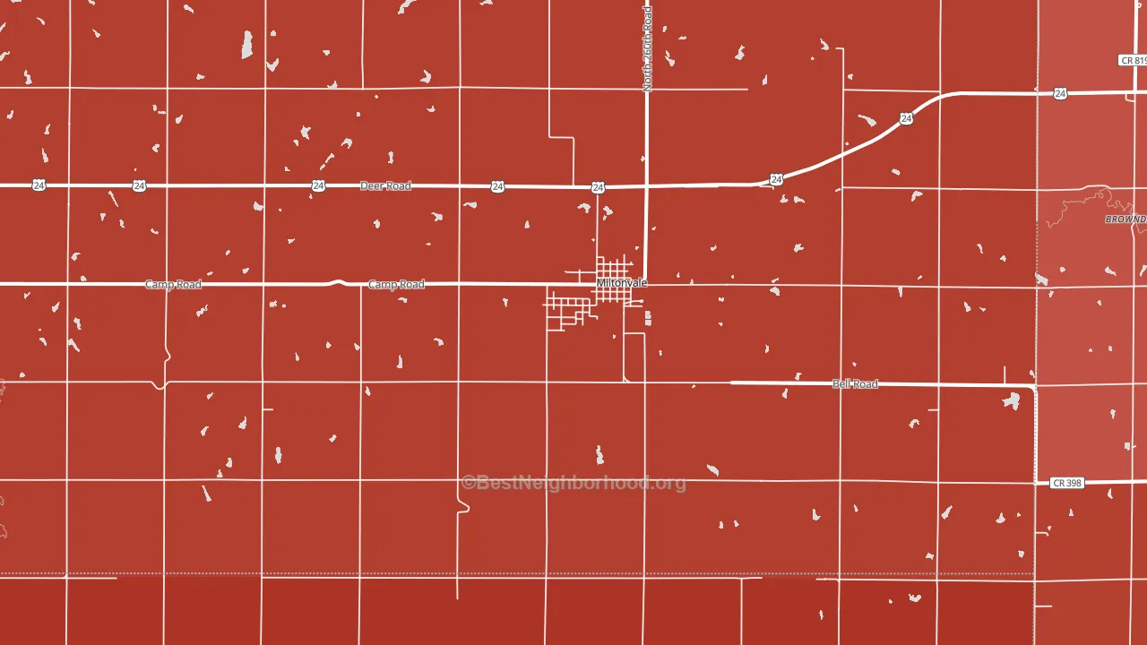 Miltonvale, KS block-group political-lean map