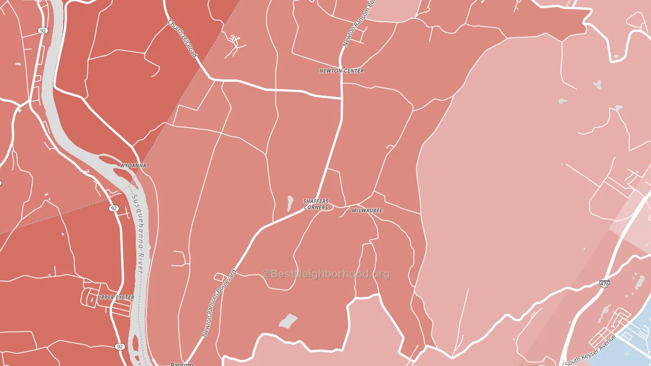 Milwaukee, PA block-group political-lean map