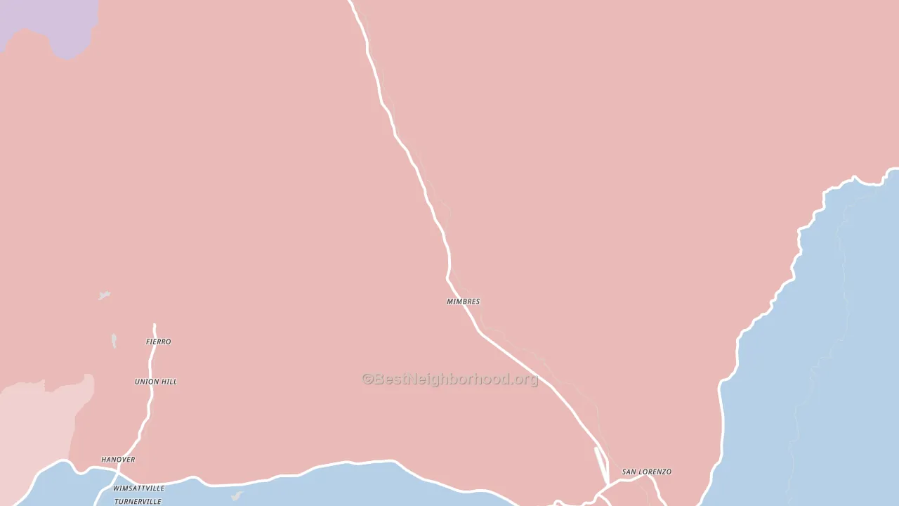 Mimbres, NM block-group political-lean map