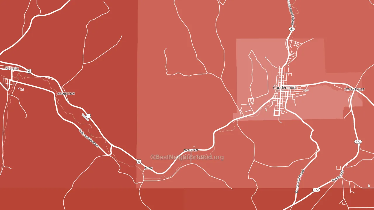 Mina, PA block-group political-lean map