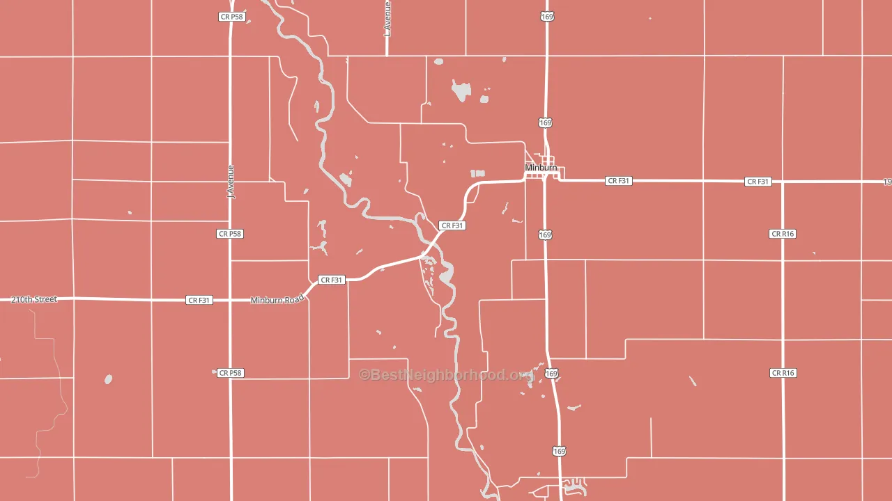Minburn, IA block-group political-lean map