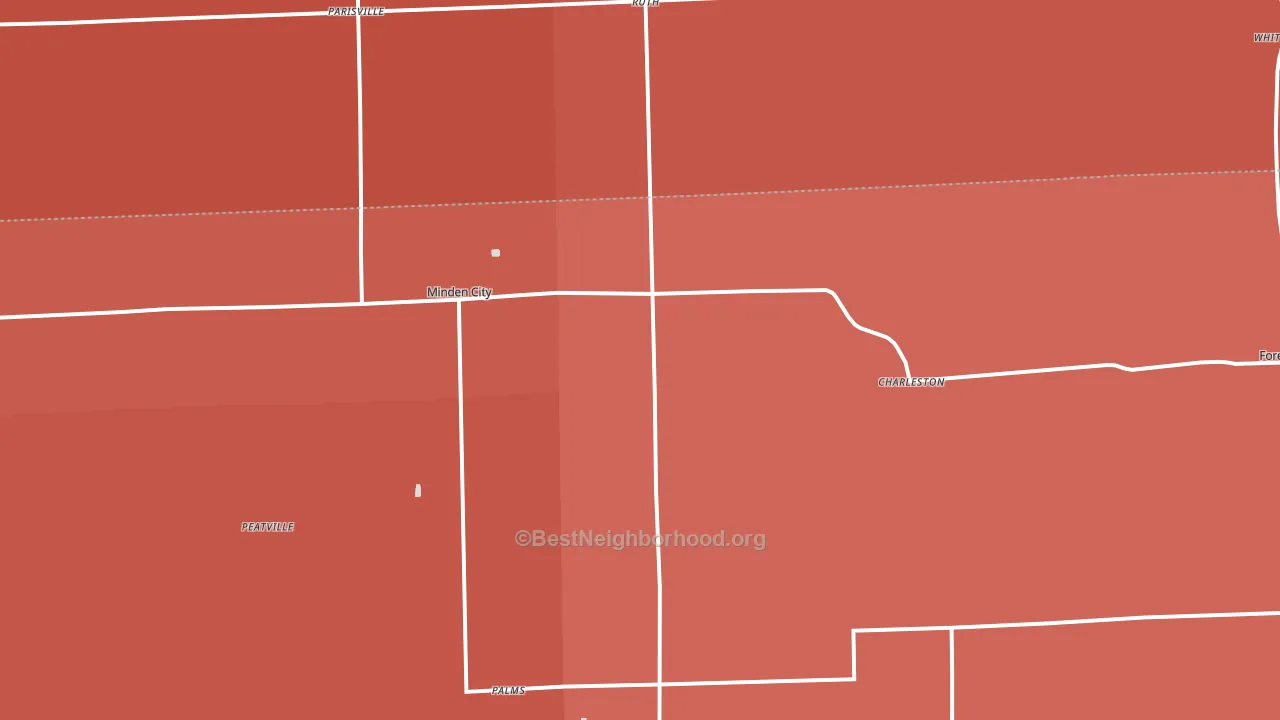 Minden City, MI block-group political-lean map