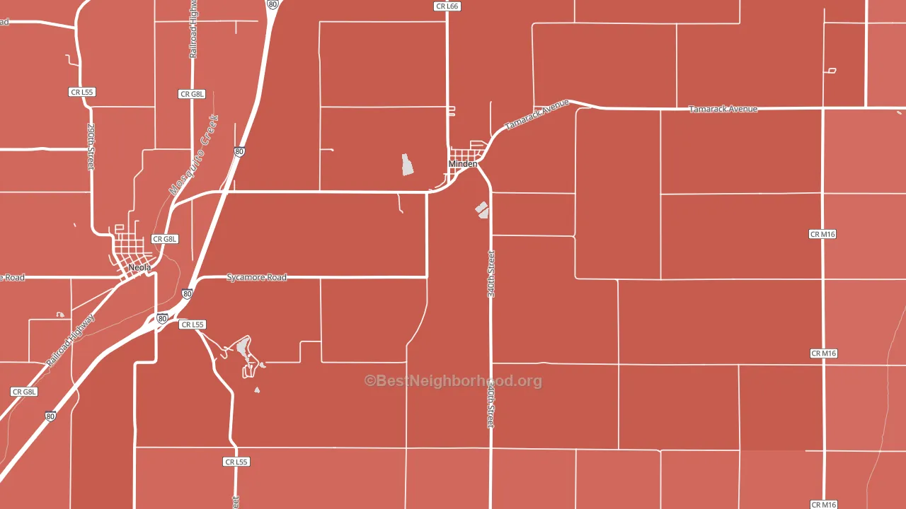 Minden, IA block-group political-lean map