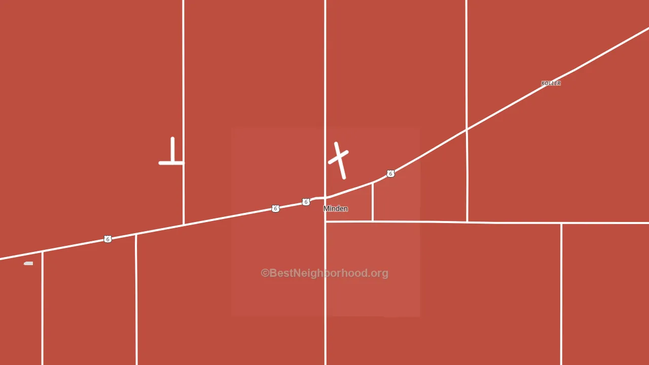 Minden, NE block-group political-lean map