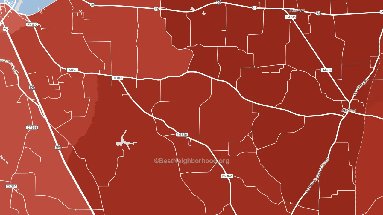 Minden, TX block-group political-lean map