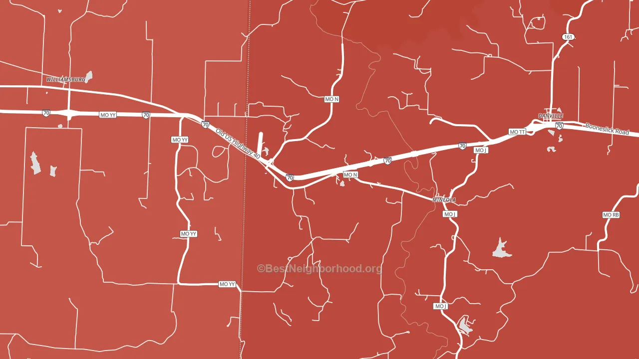 Mineola, MO block-group political-lean map