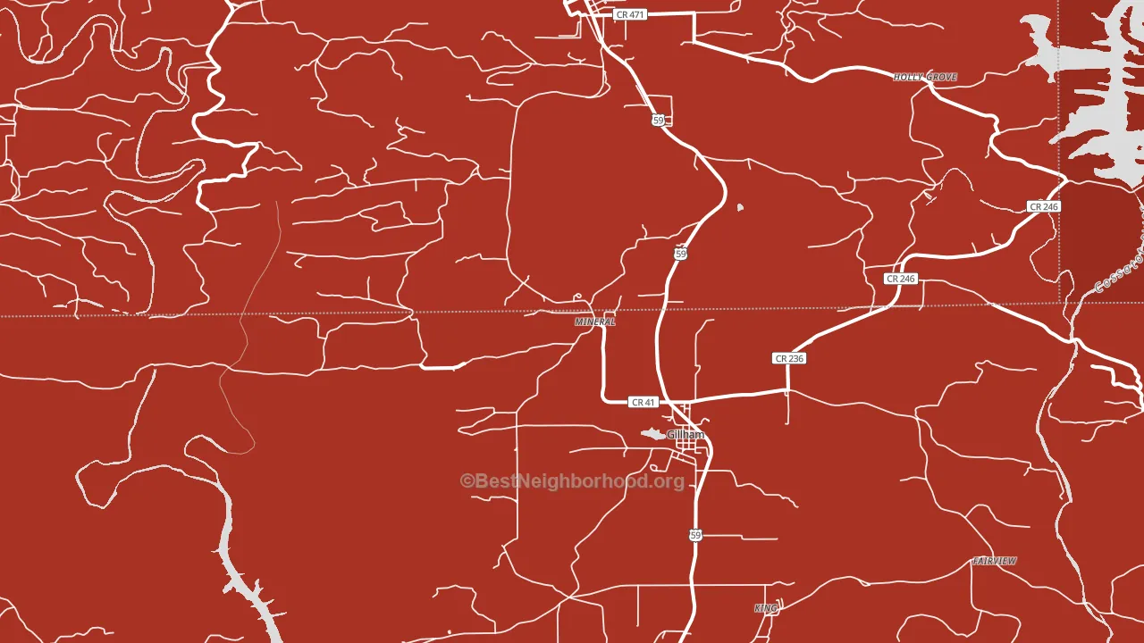 Mineral, AR block-group political-lean map