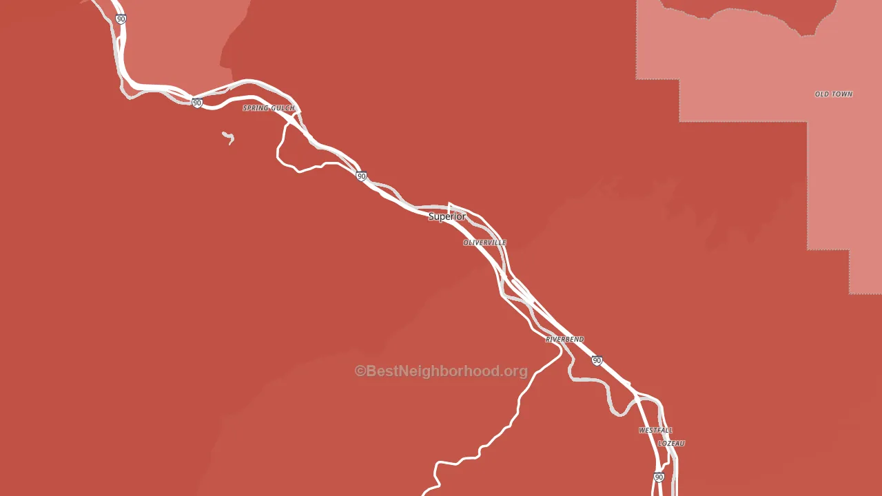 Mineral County, MT block-group political-lean map