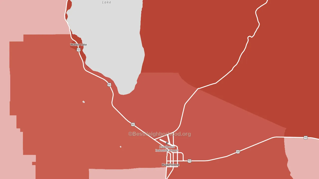 Mineral County, NV block-group political-lean map