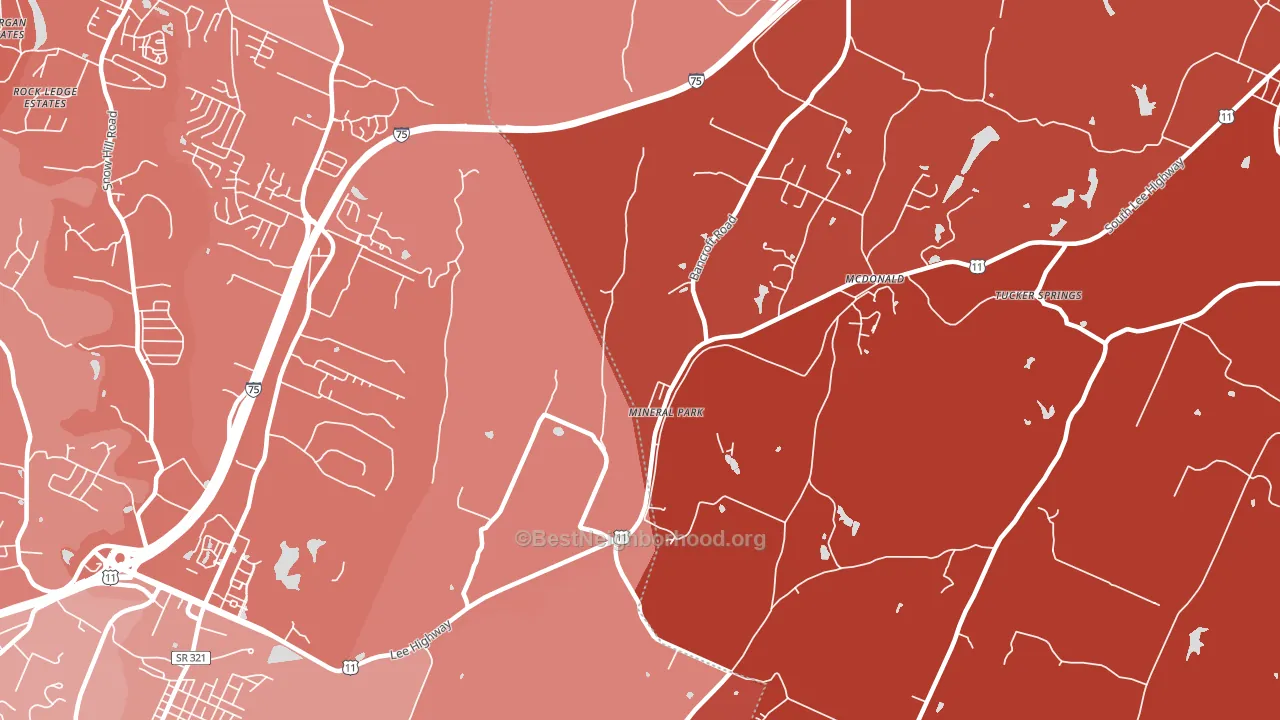 Mineral Park, TN block-group political-lean map