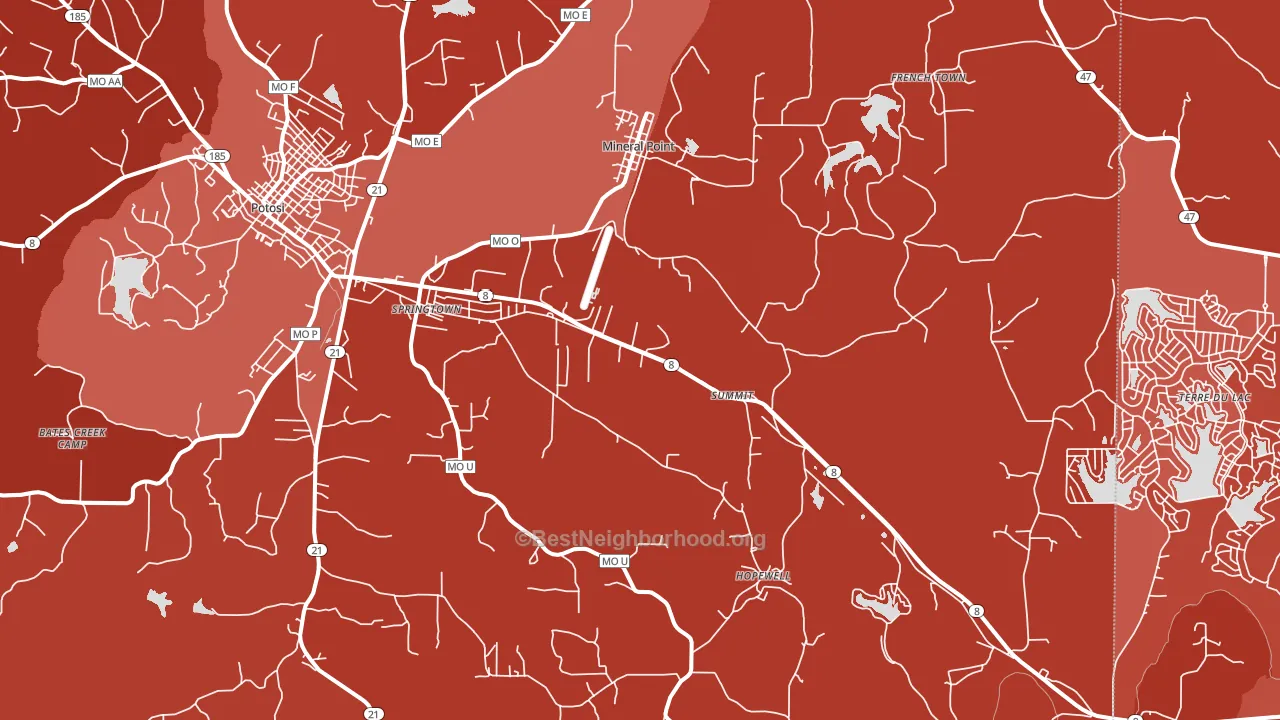 Mineral Point, MO block-group political-lean map