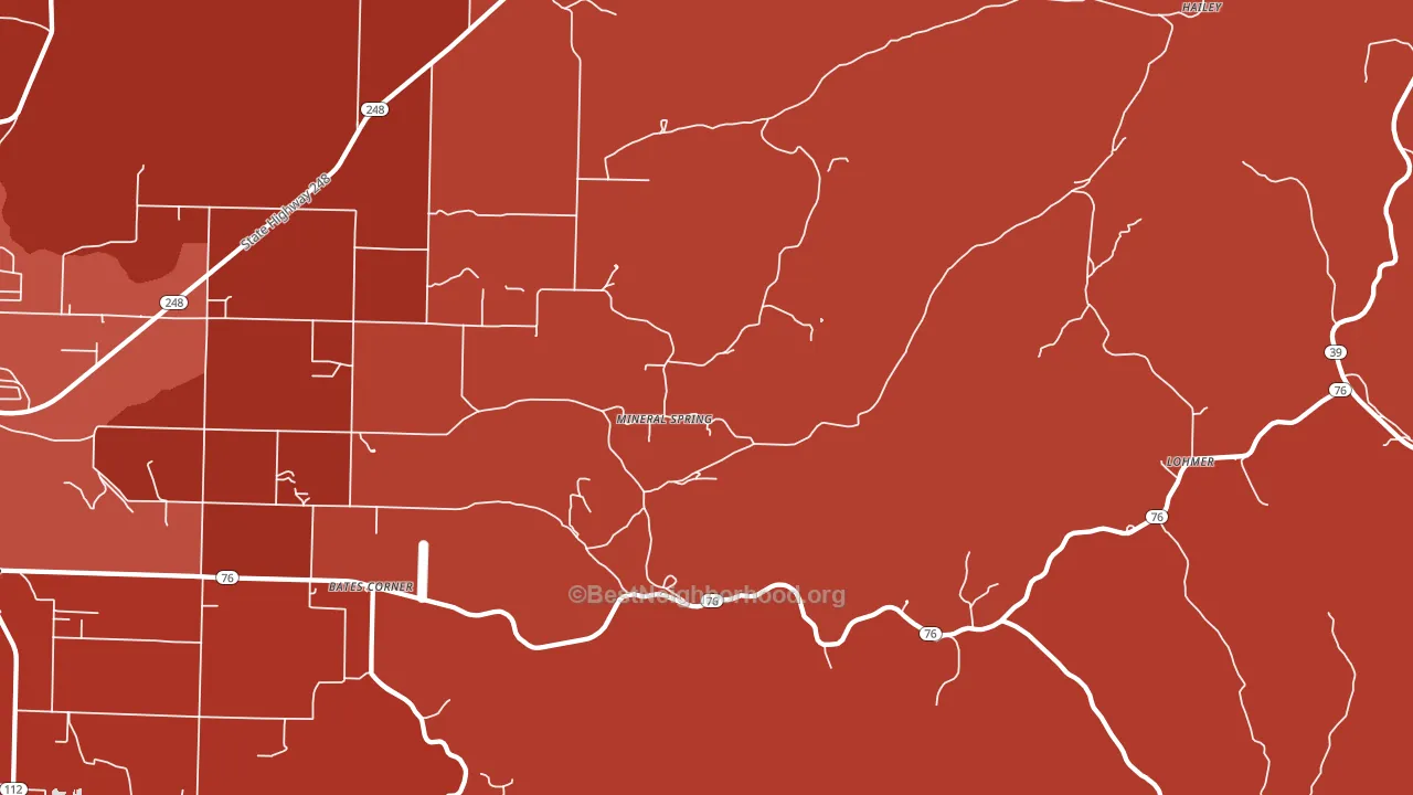 Mineral Spring, MO block-group political-lean map