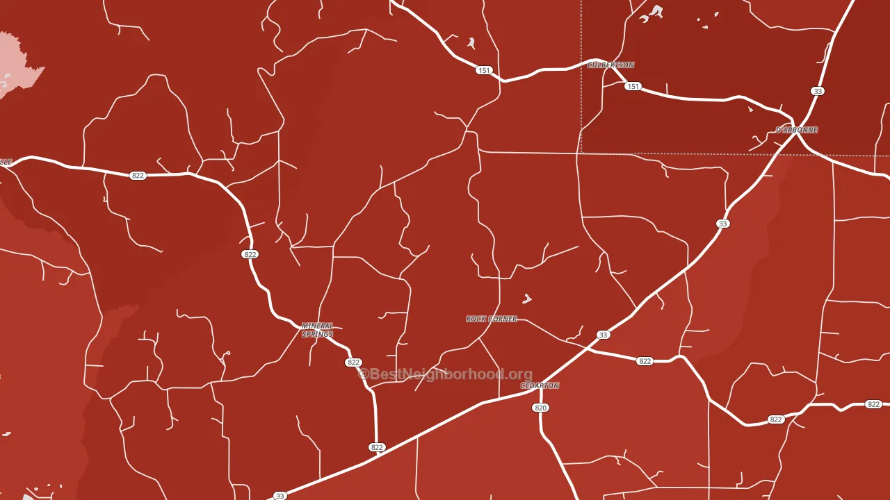Mineral Springs, LA block-group political-lean map