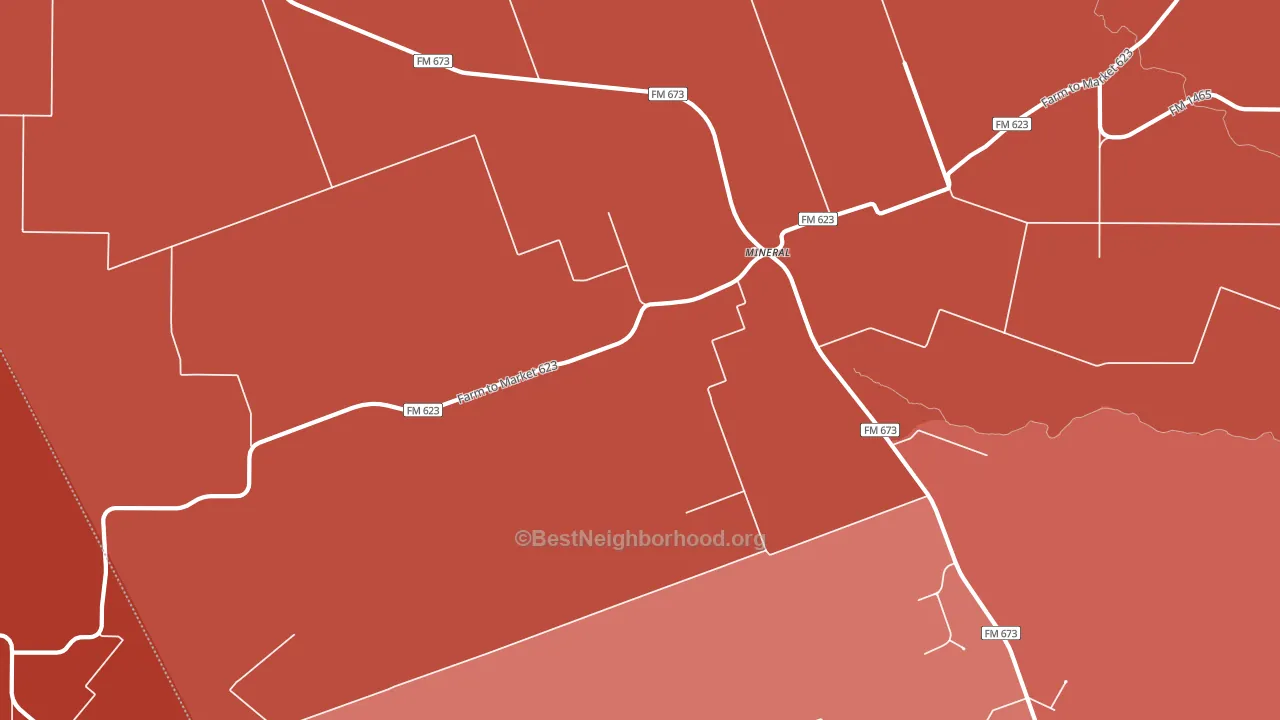 Mineral, TX block-group political-lean map