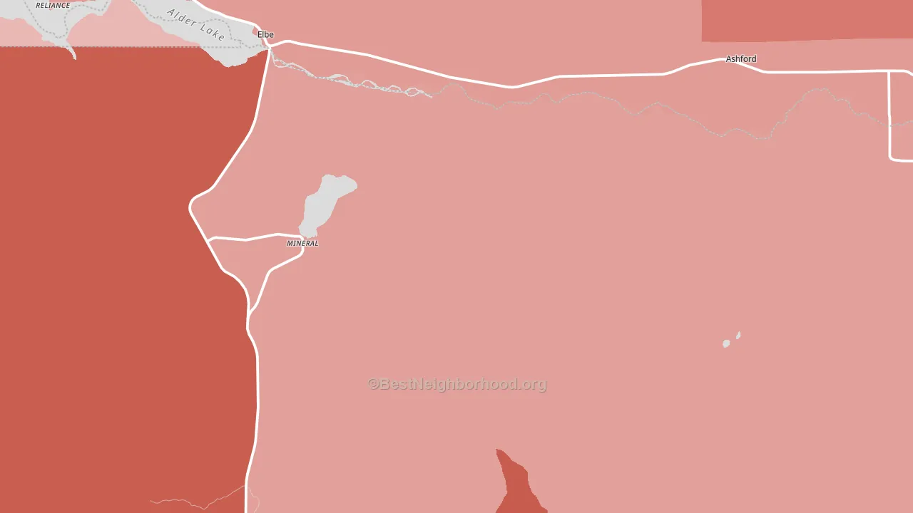 Mineral, WA block-group political-lean map