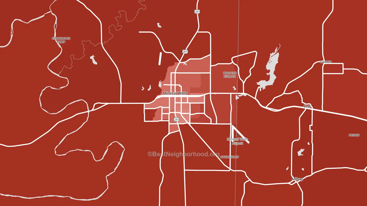 Mineral Wells, TX block-group political-lean map