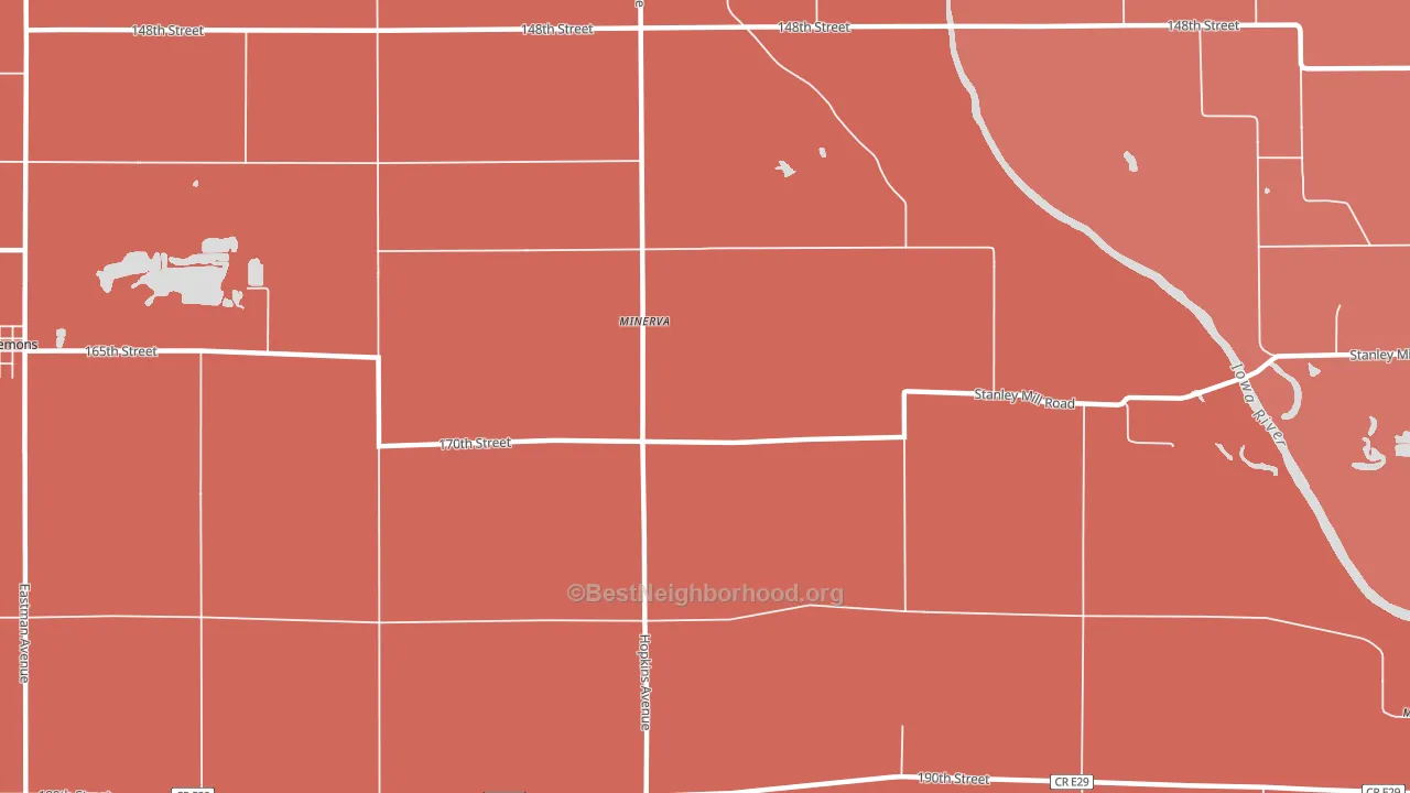 Minerva, IA block-group political-lean map