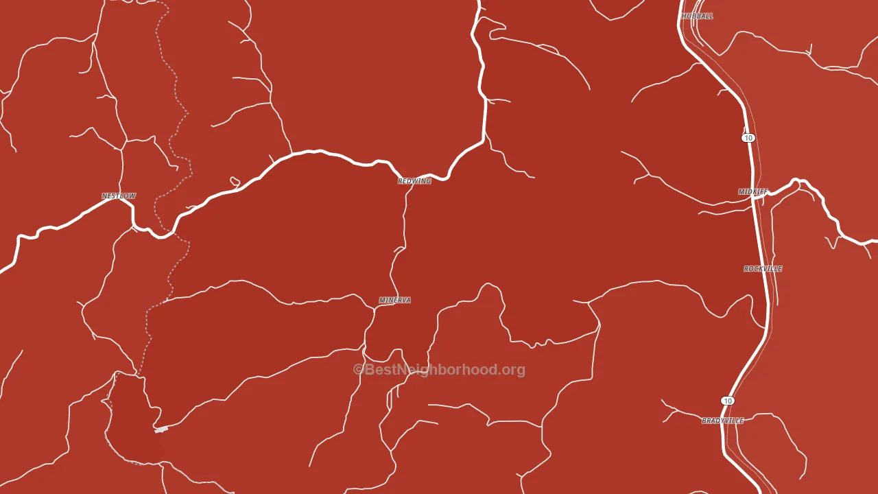 Minerva, WV block-group political-lean map