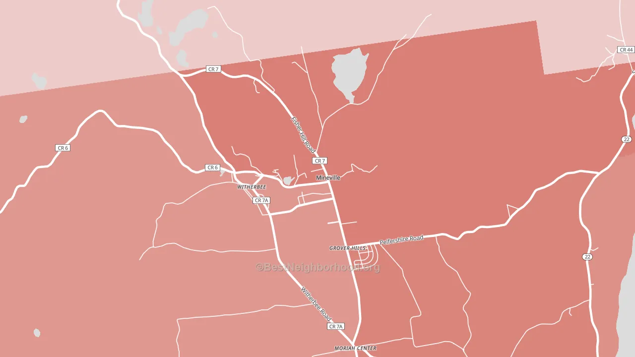 Mineville, NY block-group political-lean map