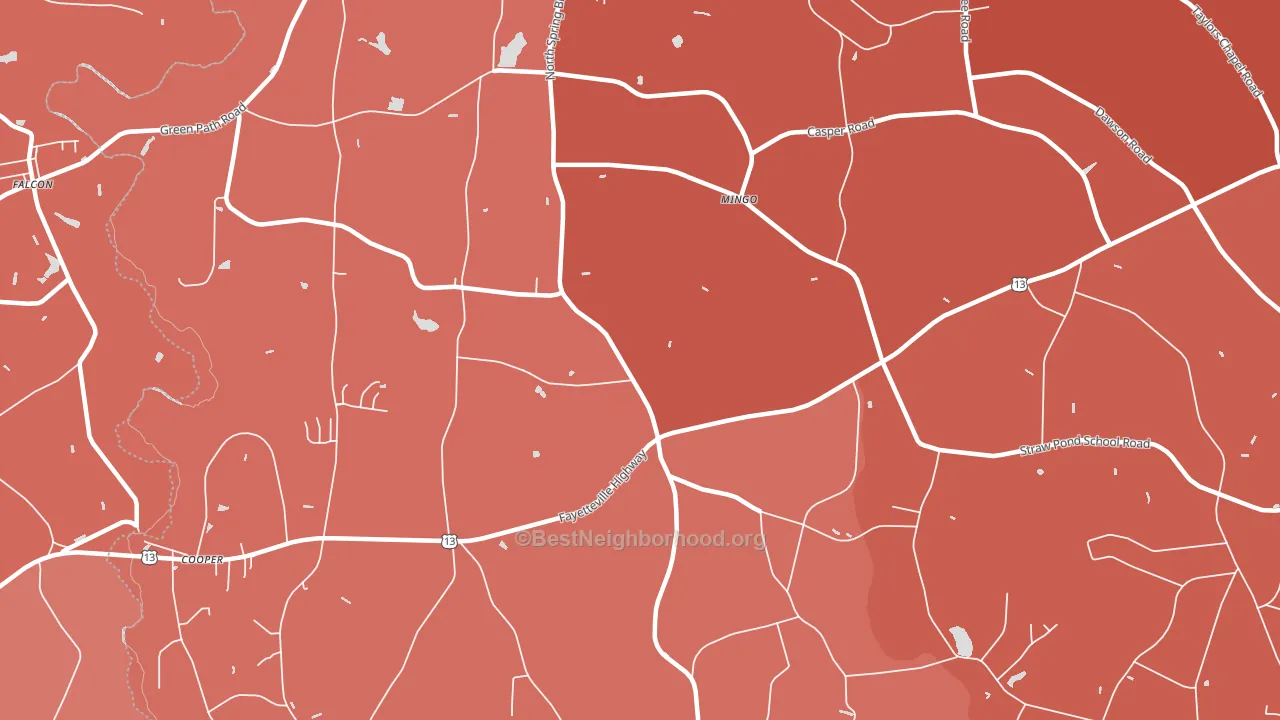 Mingo, NC block-group political-lean map
