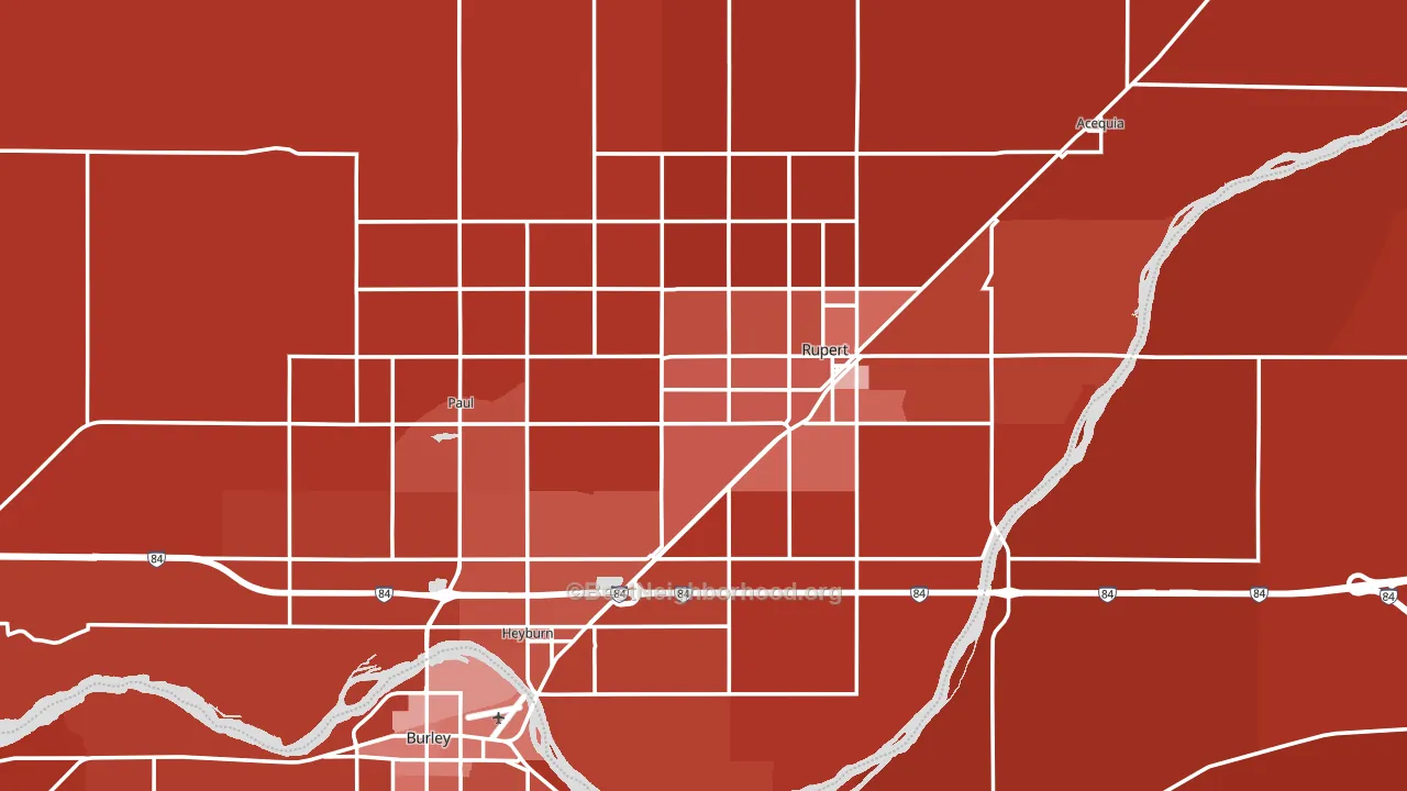 Minidoka County, ID block-group political-lean map
