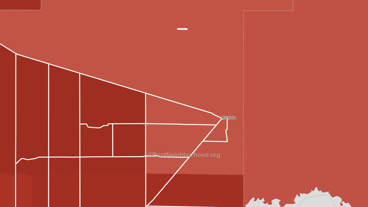 Minidoka, ID block-group political-lean map