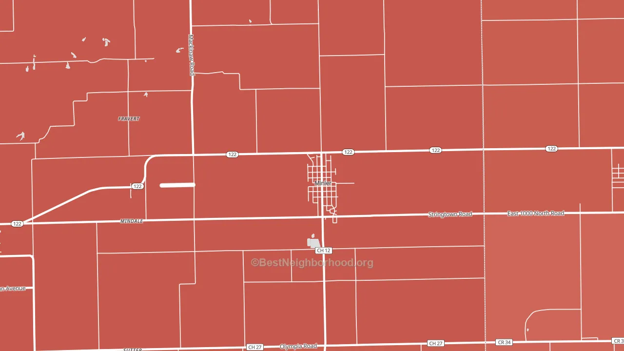 Minier, IL block-group political-lean map