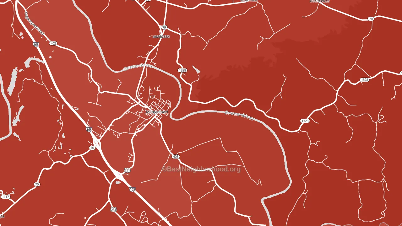 Mining City, KY block-group political-lean map