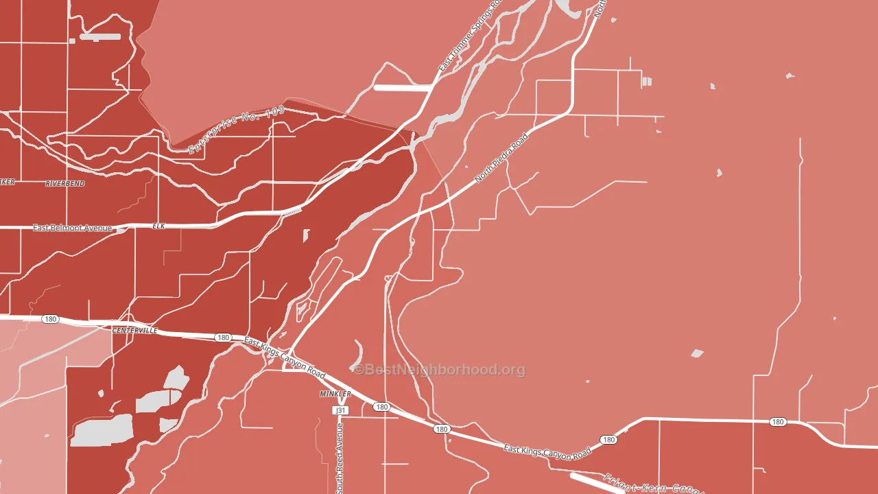 Minkler, CA block-group political-lean map