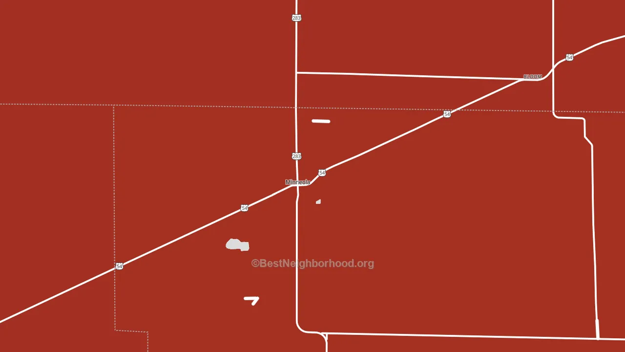 Minneola, KS block-group political-lean map
