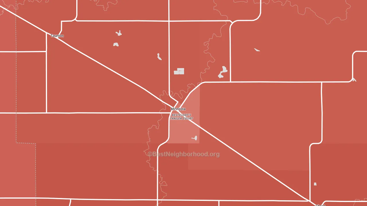 Minneota, MN block-group political-lean map