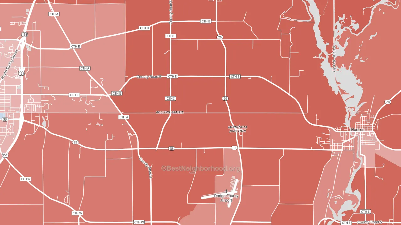 Minnesota Junction, WI block-group political-lean map