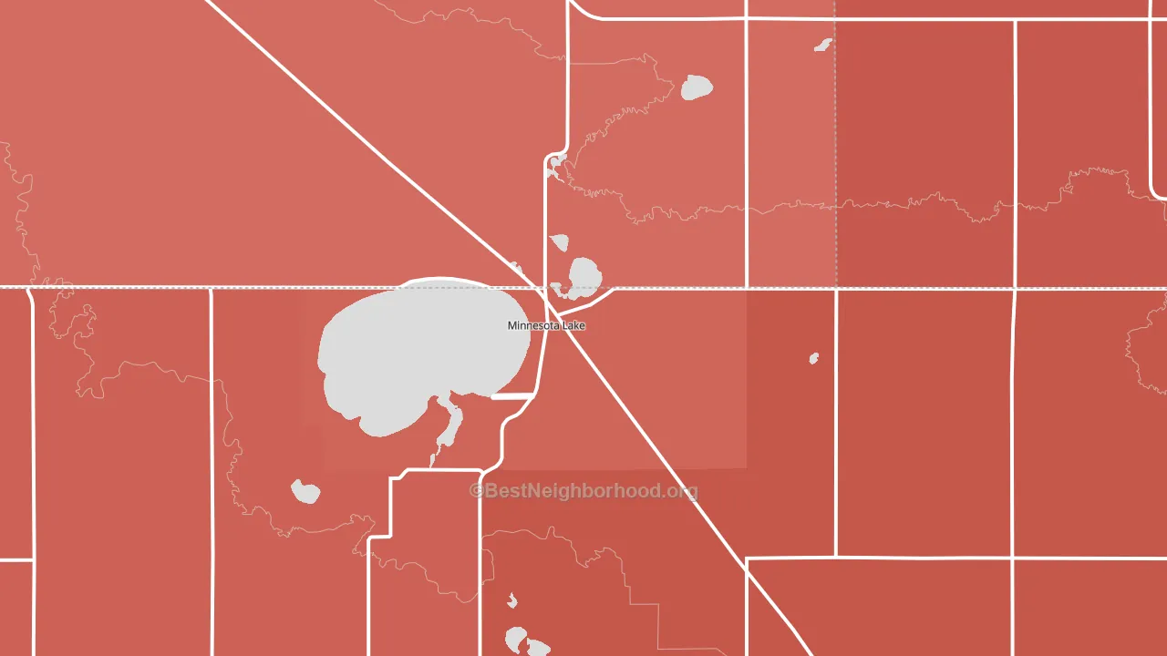 Minnesota Lake, MN block-group political-lean map