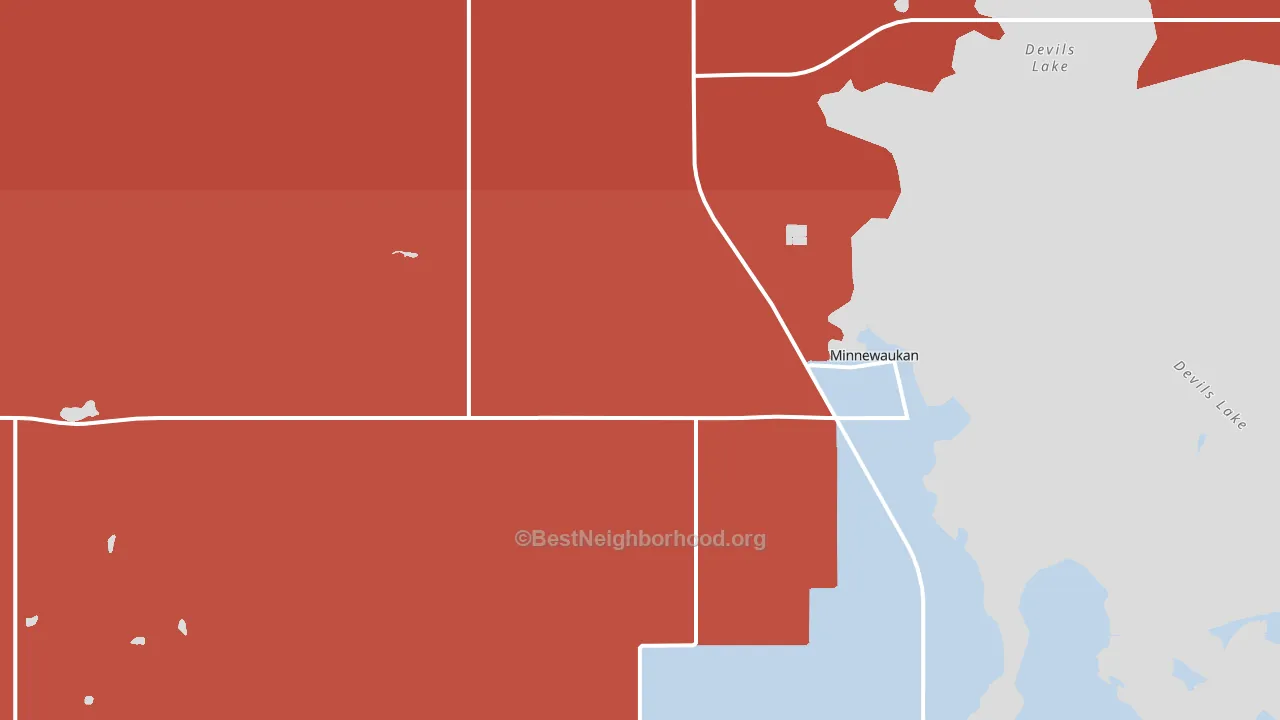Minnewaukan, ND block-group political-lean map