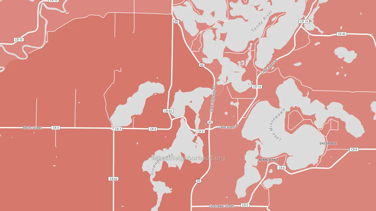 Minnewawa, MN block-group political-lean map