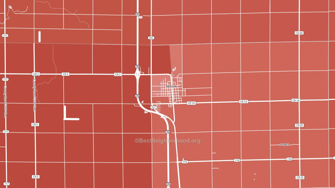 Minonk, IL block-group political-lean map